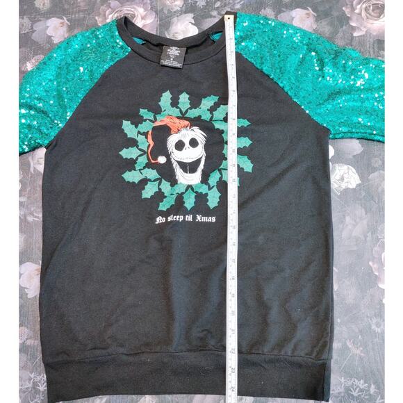 Disney Nightmare Before Christmas Sweatshirt Sequins Jack Skellington Womens M - Picture 6 of 7